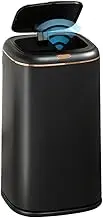 Provecta Smart Trash Bin with Lid, 40L Automatic Garbage Can, Waterproof Plastic Rubbish Bin Motion Sensor Wastebasket for Kitchen, Bedroom, Living Room, Office (Black)