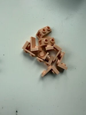 LEGO- NEW- #73825- LIGHT NOUGAT-BRACKET 1 X 1 1 X 2 INVERTED-5 PIECES