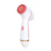 Electric Cleansing Face Brush Ultrasonic Skin Care Tool Silicone Facial Brush Skin Face Cleansing Face Massager Instrument(Pink)