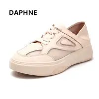 在飛比找Yahoo!奇摩拍賣優惠-DAPHNE/達芙妮正品春夏真皮女鞋 舒適圓頭厚底輕便運動休