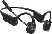 Jiade Bone Conduction Headphones with Microphone Boom, Wireless Bluetooth PC Headsets with Noise Canceling Mic for Work, Call, Meeting, 10 Hours Talk Time with USB Adapter for Computer