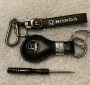 Honda Keychain Straps with Key & Fob Ring Black Key Chain NEW