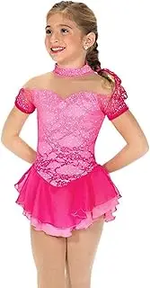 [Zagitova] Figure Skating Dress for Girls Graceful Printing Open Back Competition Dance Wear with Shiny Rhinestone