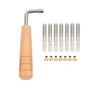 7Pcs Tuning Pins with L-shape Tuning Wrench for Lyre Harp Strings and Other Primitive Stringed Instruments Silverwood