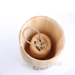 圓形咖啡木桶咖啡豆粉儲存罐密封罐香原橡木桶吧臺裝飾大中小號