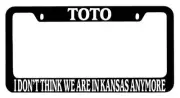 Black METAL License Plate Frame Toto I Don't Think We Are In Kansas Anymore Auto