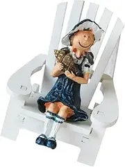 STOBAZA Beach Chair Doll Ornament Creative Wooden Crafts Tabletop Decor for Living Bedroom Unique Desktop Decoration Present for Friends Girl Pattern