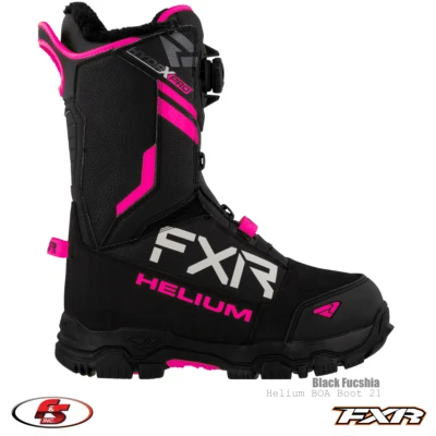 New Women's FXR Helium BOA Snowmobile Boot Black/Fuchsia 7 9 10 Motorcycle