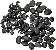 Pebbles Decorative Rocks Versatile Polished Ornamental Decoration for Vases Garden Indoor Landscaping Planters, Black 1 to 2 cm