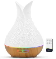 Home Aromatherapy Essential Oil Diffuser – Colorful Crack Design, Delicate Mist,