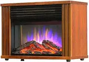 Fireplace Electric Fireplace Heater with 3D Flame Effect, Vintage Wood Frame, Mini Portable Electric Fireplace Heater, Space Heater, 900W/1800W Fireplace