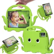 Compatible with Samsung Galaxy Tab A9 Plus 2023 SM-X210/SM-216/SM-X218 Case with Handle Stand Thickned Cornor Impact Protection Tablet Cover Lightweight Shockproof Kids Friendly Cover (Grass Green)