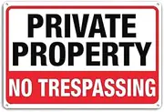 No Trespassing Signs Private Property Metal Rust Free Aluminum Outdoor for Home(8x12In)