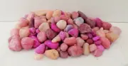 BULK ASSORT / PINK DYED ROCK / STONES / TUMBLED AGATE / MINERALS / COLLECTIBLE