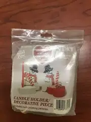 NAPIER SOLID PINE CANDLE HOLDER/DECORATIVE CRAFT KIT SNOWMAN ONCE UPON A HEA