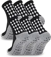 [Ultrafun] 5 Pairs Men’s Soccer Socks Grip Socks Soccer Cushined Non Slip Grip Sports Football Basketball Socks