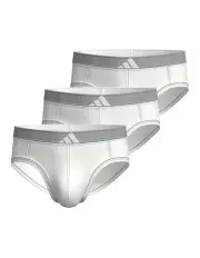 [Adidas] Active Flex Cotton Body Brief Underwear 3 Pack in White