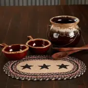 Placemat Colonial Star Jute Country 10x15 Oval Braided Table Decor VHC Brands