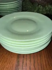 Jade Plates 8.25” Made In China (jadeite) Glass Reproduction Hand Made Salad