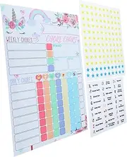 Vaguelly 1 Reward Chart for Chores Multi Functional Behavior Planner with Stickers Random Style Pet Material for Responsibility Positive Behavior Tracking