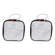 2PK Wicked Sista Moderna Small Square Carry Bag Womens Storage Pouch 16cm Marble