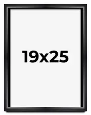 19x25 Shadow Box Frame Black | 1.25 inches Deep Real Wood Contemporary Shadowbox