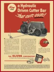1949 Oliver 66 Industrial Tractor NEW Metal Sign: w DAVCO Hydro-Mower Attachment