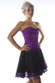 NEW Burleska Devine Overbust Purple Satin Corset Size Small