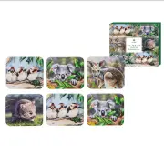 Ashdene Kitchen Cork Backed Drink Coasters Babies of the Bush Set 6