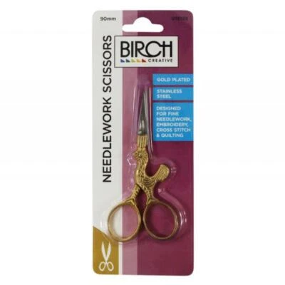 Birch Gold Plated Needlework Scissor For Embroidery, Quilting, Sewing