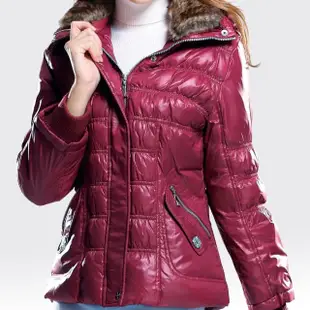 【SAMLIX山力士】JIS90%女防潑水保暖羽絨外套#393(紅色.黑色.紫色)