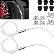 QQWD 2Set Brake Bleeder Kit, One Way Check Valve Tube Bleeding Tools with 6 Nozzle Cap & Clamp Brake Fluid Bleeder Tools for Hydraulic System Bleeding & Clutch Fluid Replacement on Car, Motorcycle