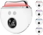 LED Gua Sha Device with 9 Intensity & 4 Modes Gua Sha Facial Tool with Heat and Vibration Portable Neck Face Massager for Anti-Aging Wrinkle Puffiness Lifting and Tightening Skin (White,4 Light)
