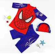 Nmaov Marvel Spider-Man Kids Boys 3PCS Swimsuit Swimwear Swimming Tops Shorts Hat Set Blue 6-7Years