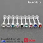2-6pcs Tongue Bar Ring Flexible Transparent Gem Barbell Piercing Body Jewellery