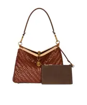 Etro Clasp-Fastened Interwoven Vela Medium Shoulder Bag One size brown