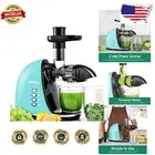 Whisper-Quiet Cold Press Slow Juicer with 2 Speeds & Reverse Function - Blue
