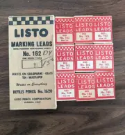 (9) Vintage Listo Leads Red No. 162 Alameda CA USA New Old Stock W/ Metal Sleeve