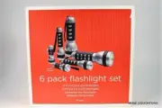 Pack of 6 Flashlight Gift Set Silver/Black 2.4V 0.5A bulb Target Keychain light