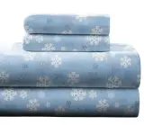 Heavy Weight Flannel Sheet Set, Queen, Snow Flakes - Warm & Cozy - 100% Cotto...