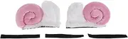 X AUTOHAUX Motorcycle Helmet Accessories Decoration Pink Goat Horns for Motorcycle Bicycle Skiing Helmets Pink White Plush Stickers 1 Set