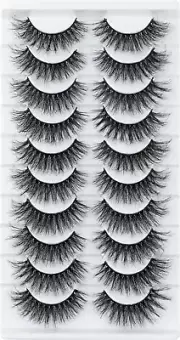 6D Fluffy Volume Lashes 16Mm Soft Natural Faux Mink Lashes Wispy False Eyelashes