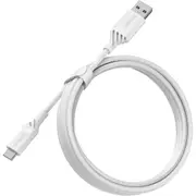 Otterbox USB-C to USB-A Cable (2M) - Cloud Dream White (78-52660), USB 2.0, 3 AMPS (60W), 480 Mbps Data Transfer Rate, Bend/flex-tested 3,000 times - 78-52660