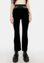 [ZEMETA] Dark Velvet Web Pants