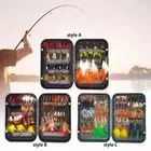 Fly Fishing Flies with Storage Box Dry Wet Flies Fishing Baits with Hooks Dry