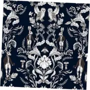 Dark Whimsical Wallpaper Peel and Stick Navy 17.5x78.8 Inch Blue Whimsical
