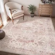 -4X6 Area Rugs for Living Room -Soft Vintage Bedroom Rug-Non Slip Washable Ru...