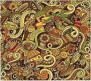 RHAIYAN Dish Drying Mat Compatible with Kitchen African Symbols and Items Cartoon Drainer Absorbent Pad Tea Towel Placemat Specific