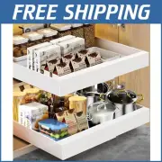Expandable Pull-Out Kitchen Cabinet Organizer Set - 21" Deep & Adjustable Width