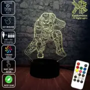 IRON MAN CROUCHING AVENGER 3D LED Battery USB Night Light 7 Colour Changing Lamp